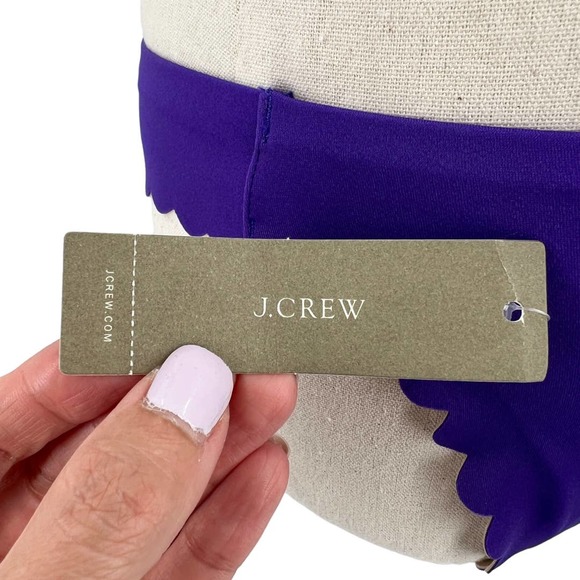 J. Crew Womens Scalloped Edge Low Rise Bikini Bottom Purple Size XXS - Picture 5 of 8